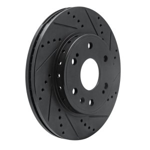 Chevrolet Tahoe Brake Rotor (1) - Front Right - R1 Concepts - Drilled & Slotted - Black - `09-`20